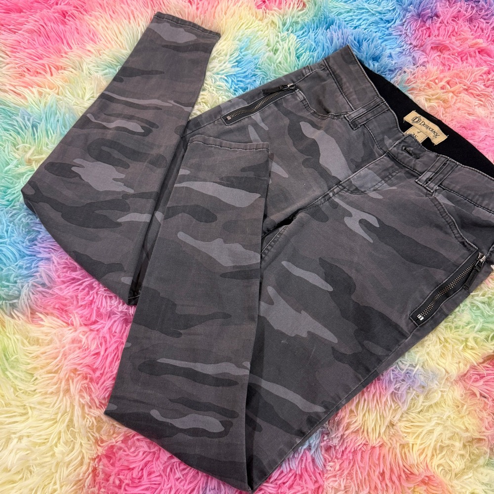 Democracy Ab Solution Grey Green Camo Skinny Pants size 4